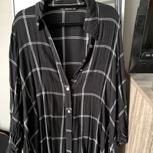 Zara Black Plaid Shirt
